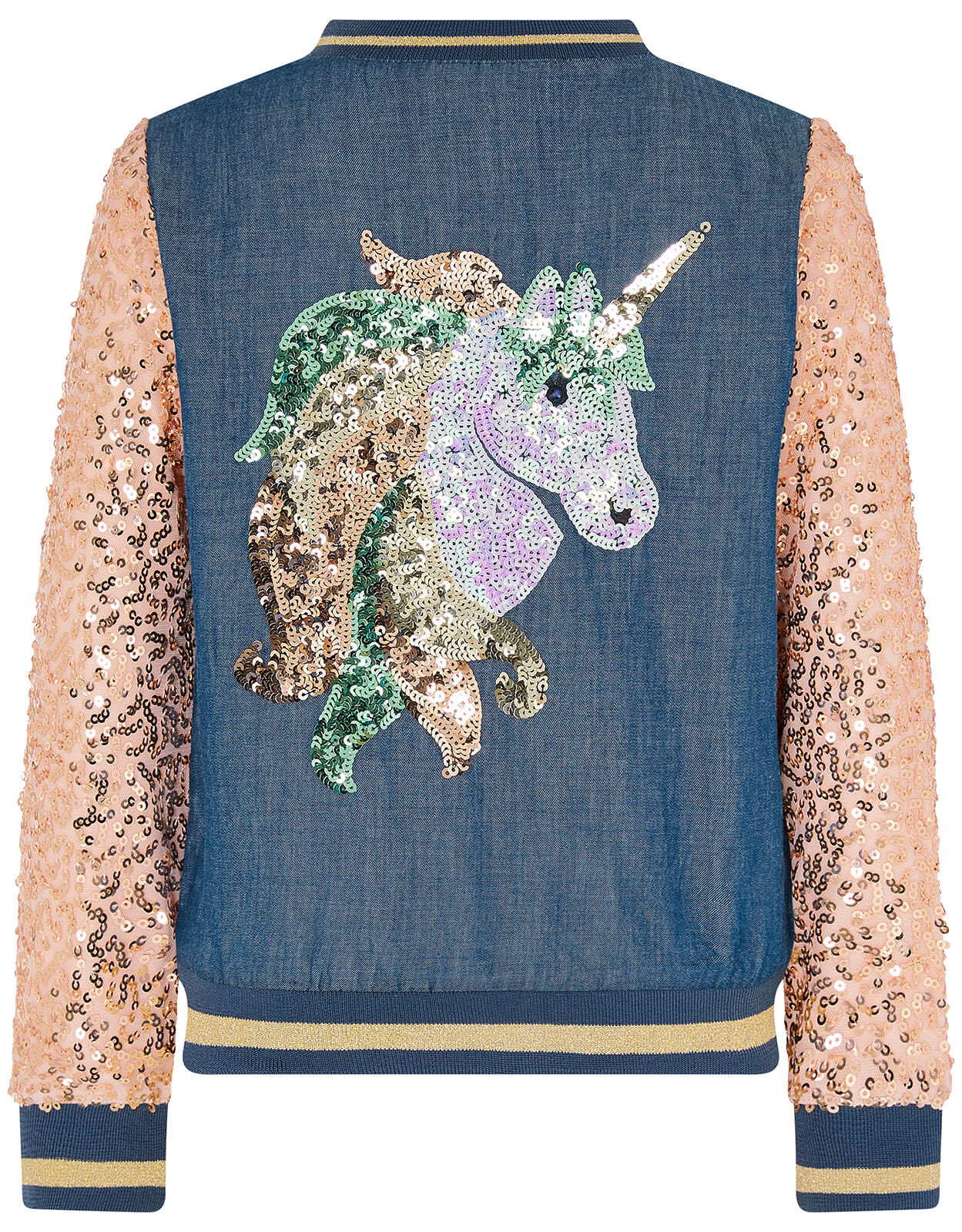 My Cute Unicorn Big Girl Unicorn Denim Jacket Sequins Jacket Outerwear Teen Girls/Little Girl
