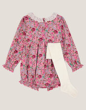 Newborn Dollie Romper & Tights Set, Pink (PINK), large