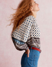 Hern Print Jersey Blouse, Cream (CREAM), large