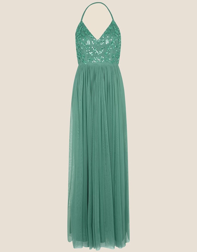 Amy Halter Neck Maxi Dress, Green (SAGE), large