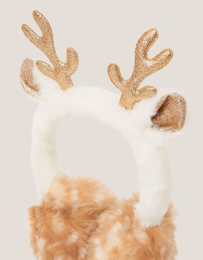 Fluffy Reindeer Earmuffs, , large