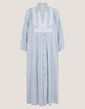 Callie Stripe Midi Shirt Dress, Blue (BLUE), large