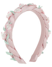 Plaited Floral Headband, , large