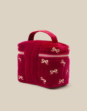 Bow Quilted Velvet Vanity Case, , large