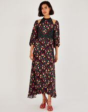 Sanvi Print Midi Dress, Blue (NAVY), large