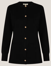 Coleen Plain Cardigan, Black (BLACK), large