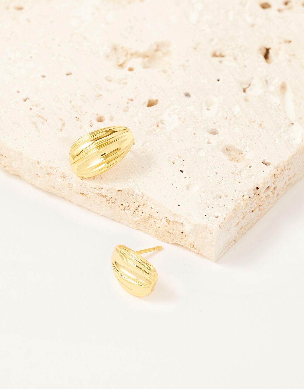 Gold-Plated Textured Studs, , large