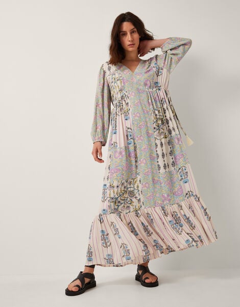 Selene Floral Long Sleeve Maxi Dress, Ivory (IVORY), large