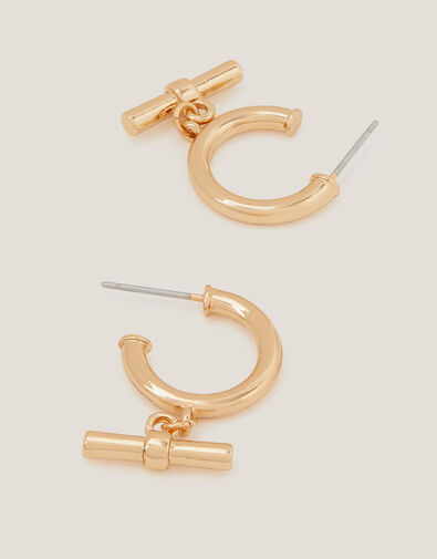 T-Bar Hoop Earrings, , large