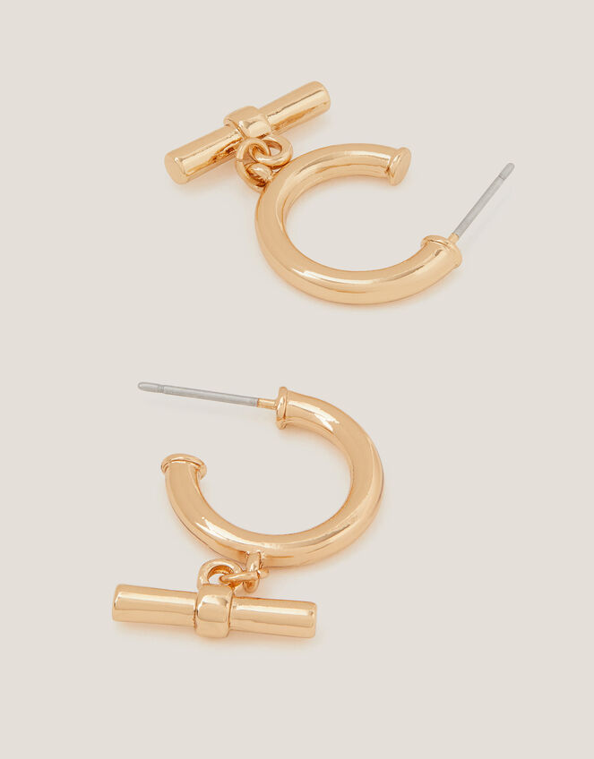 T-Bar Hoop Earrings, , large