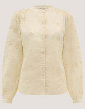 Mel Floral Embroidered Blouse, Ivory (IVORY), large