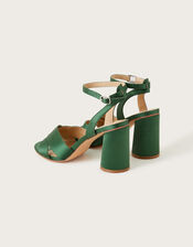 Satin Block Heels, Green (GREEN), large