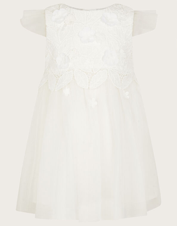 Baby Ophelia Lace Tulle Dress, Ivory (IVORY), large