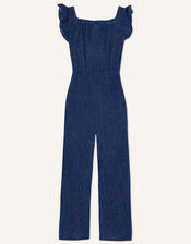 Metallic Stripe Beach Jumpsuit with LENZING™ ECOVERO™, Blue (NAVY), large
