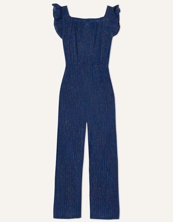 Metallic Stripe Beach Jumpsuit with LENZING™ ECOVERO™, Blue (NAVY), large