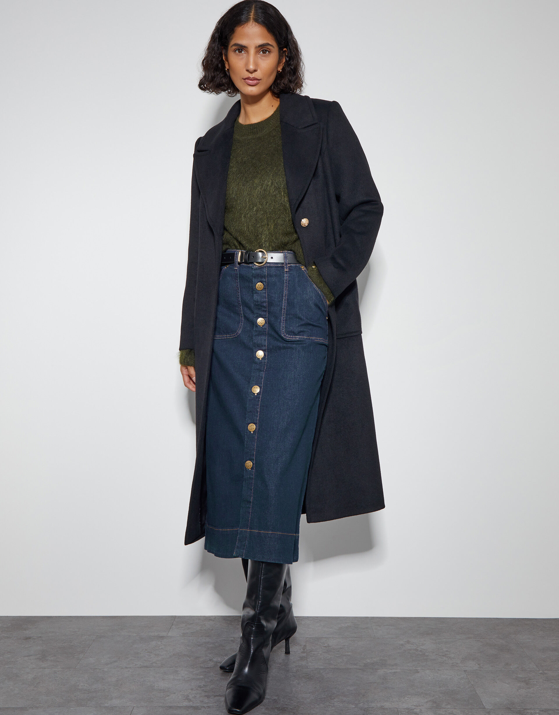 Women s Skirts Ladies Denim Midi Wrap Skirts Monsoon Global