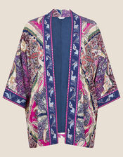 Sequin Paisley Print Kimono, Pink (PINK), large