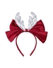 Meri Meri Velvet Bow Reindeer Antler Headband, , large