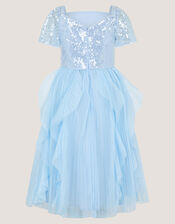 Scarla Sequin Ruffle Party Dress, Blue (PALE BLUE), large