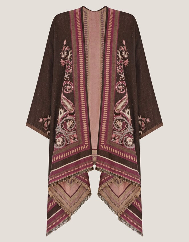 Crissy Jacquard Poncho, Pink (PINK), large