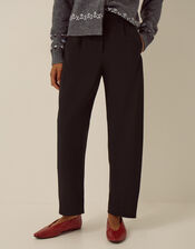 Tara High Waisted Barrel Leg Trousers, Black (BLACK), large