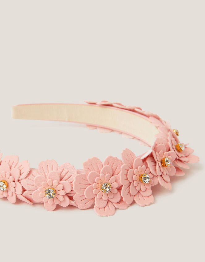 Diamanté Flower Headband, , large