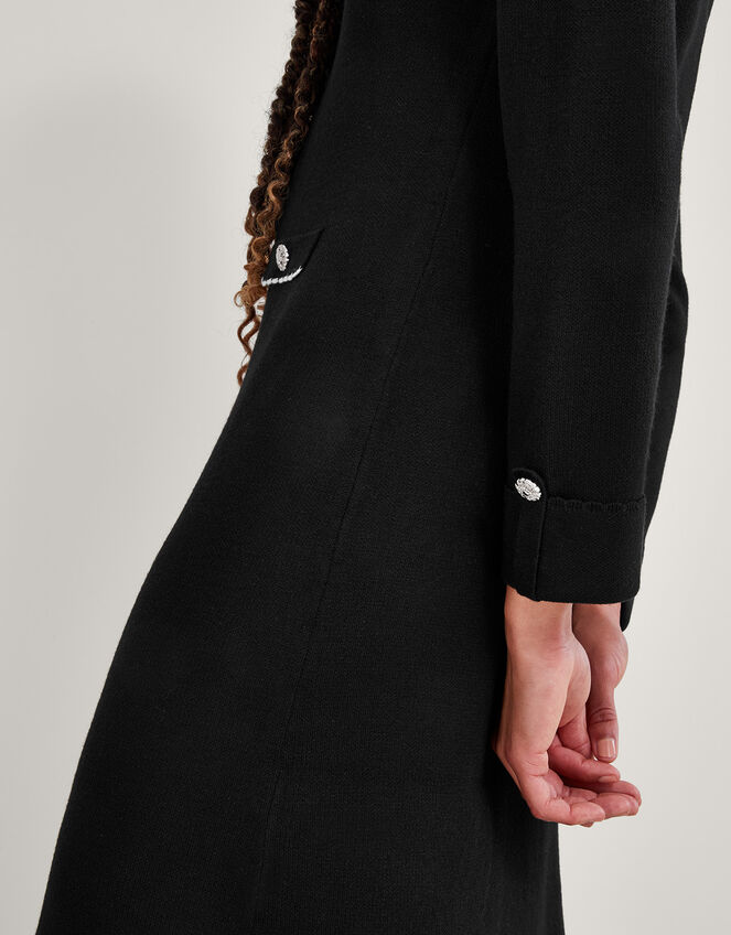 Pocket Detail Knit Dress, Black (BLACK), large
