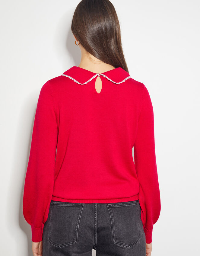 Clara Collar Jumper, Red (RED), large