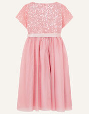 Truth Sequin Cape High-Low Dress, Pink (PALE PINK), large