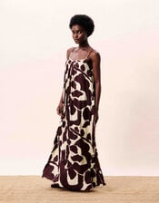 FRNCH Euphrate Printed Maxi Dress, Brown (BROWN), large