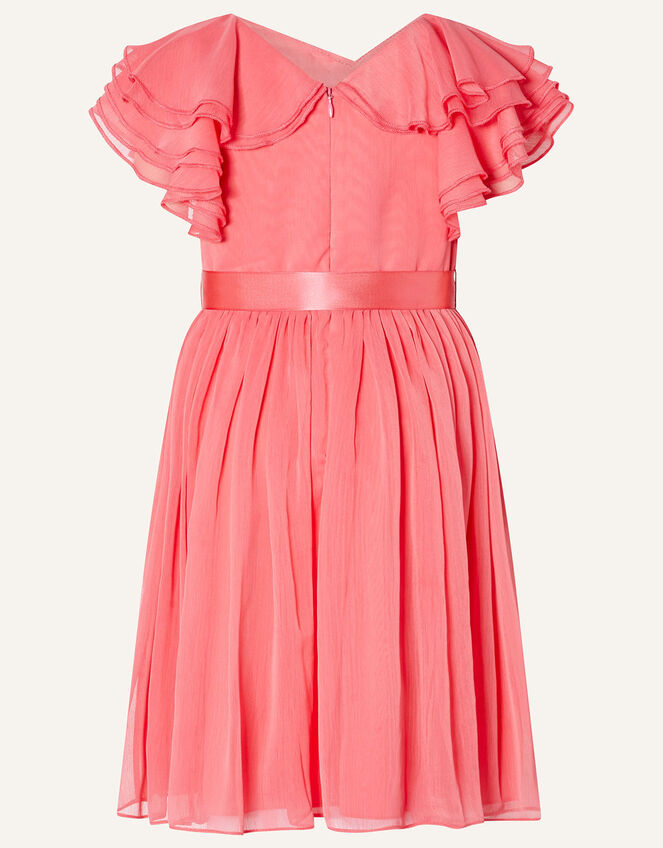 Daffodil Chiffon Dress, Orange (CORAL), large