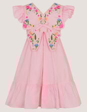 Embroidered Butterfly Bodice Dress, Pink (PINK), large