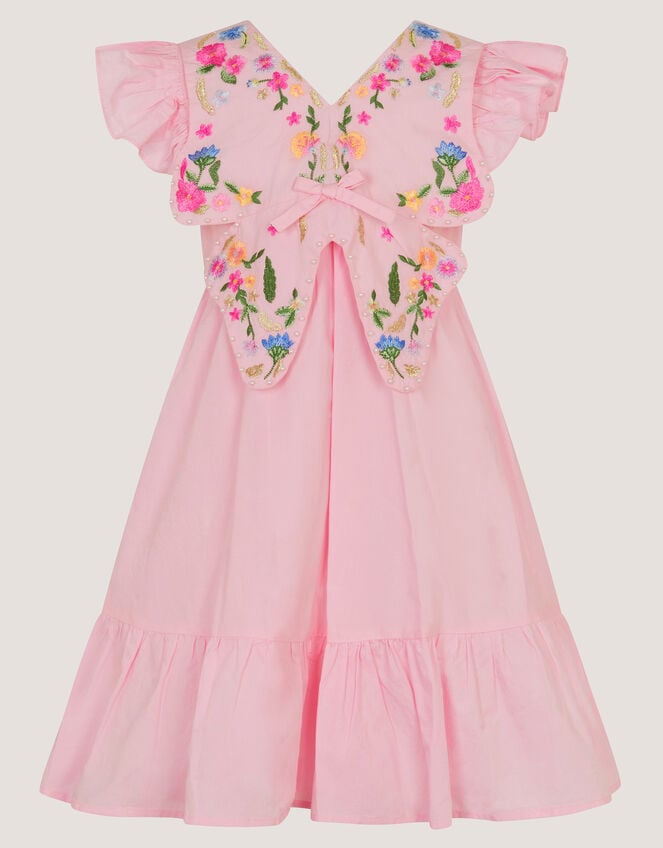 Embroidered Butterfly Bodice Dress, Pink (PINK), large