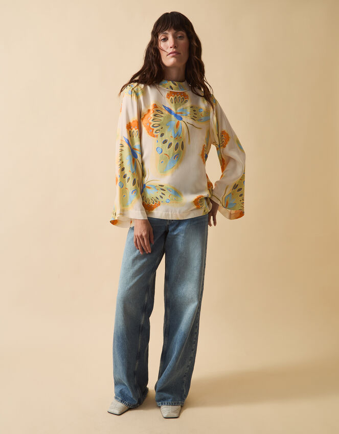 Clemence Aurelie Butterfly Top, Ivory (IVORY), large