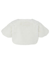 Baby Faux Fur Shrug, Ivory (IVORY), large