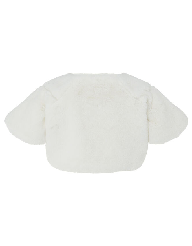 Baby Faux Fur Shrug, Ivory (IVORY), large