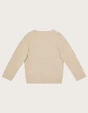 Unicorn Heads Crew Neck Jumper, Camel (OATMEAL), large