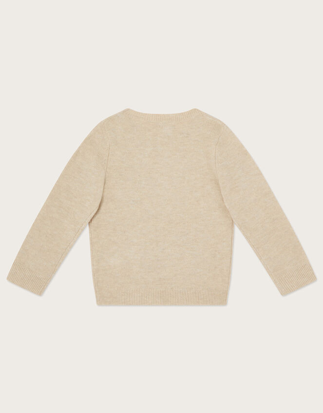 Unicorn Heads Crew Neck Jumper, Camel (OATMEAL), large