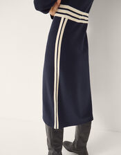 Keli Contrast Stripe Knit Midi Dress, Blue (NAVY), large