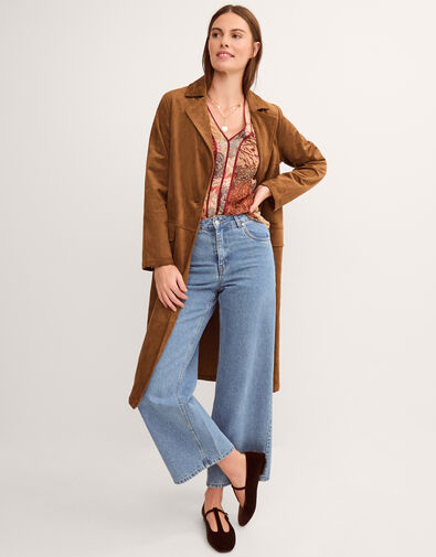 Tove Faux Suede Coat, Tan (TAN), large