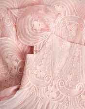 Isabel Lace Scallop Tiered Party Dress, Pink (DUSKY PINK), large