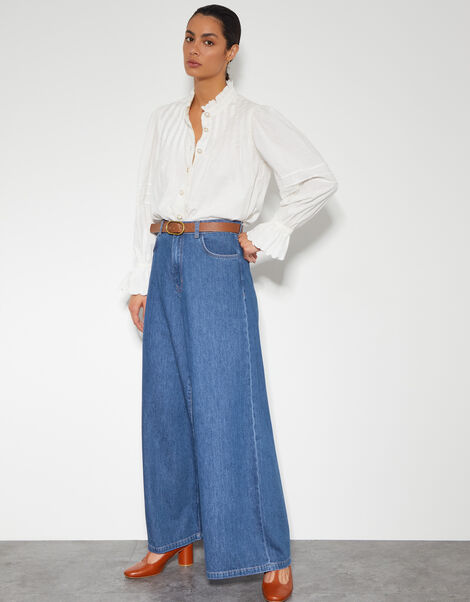 Beth Extra Wide Leg Jeans, Blue (DENIM BLUE), large