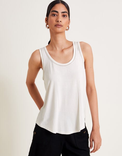 Jess Jersey Cami Top, Ivory (IVORY), large