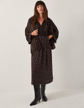Mackie Polka Dot Lace Midi Dress, Brown (CHOCOLATE), large