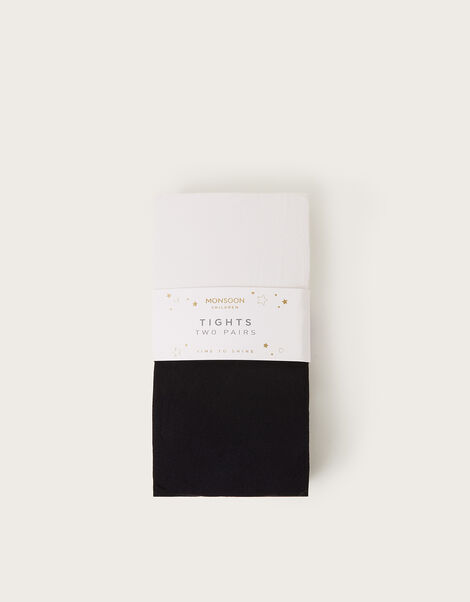 2-Pack Plain Tights, Black (BLACK), large