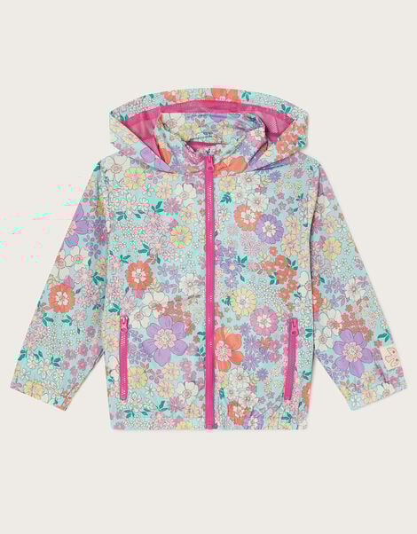 Floral Print Windbreaker Jacket, Multi (MULTI), large