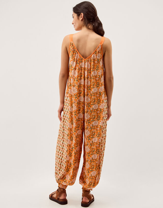 Carris Floral Print Jumpsuit, Orange (ORANGE), large