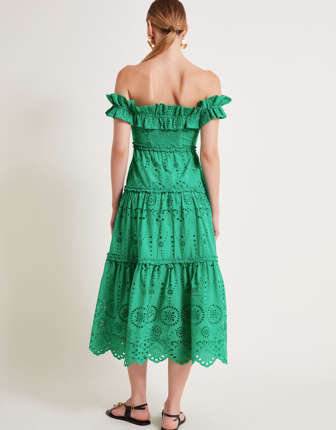 Brynn Broderie Dress, Green (GREEN), large