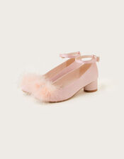 Carey Fluffy Embellished Heels	, Pink (PINK), large