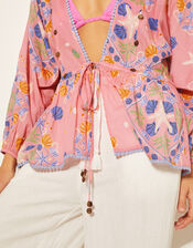 Mabel Shell Print Kaftan Top, Orange (PEACH), large